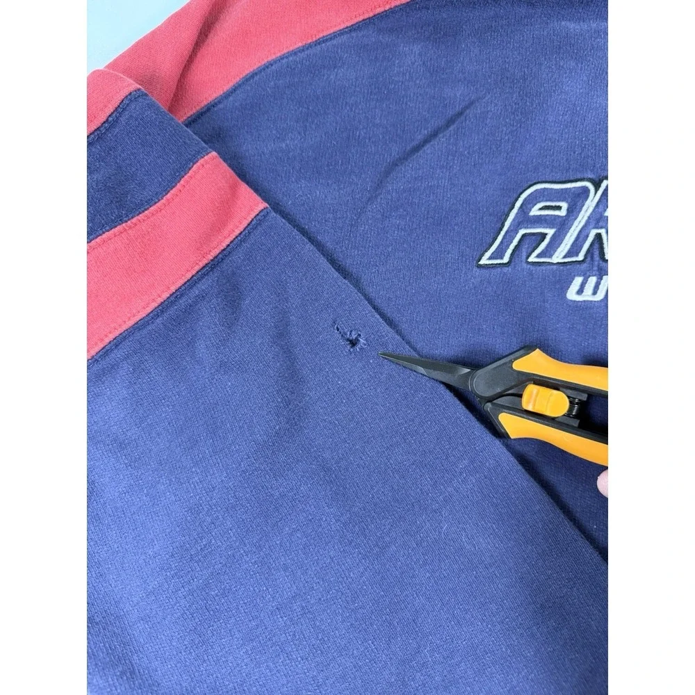 Vintage Arizona Wildcats Hoodie NCAA XL Blue Red Pullover Sweatshirt Distressed